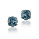 14K White Gold 1.1ct London Blue Topaz Stud Earrings, 5mm EWG12499LBT