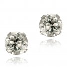 14K White Gold 1.1ct White Topaz Stud Earrings, 5mm EWG12499WT