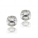 14K White Gold 3-5ct White Topaz Stud Earrings, 4mm EWG12498WT