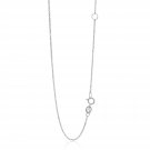 14k White Gold Adjustable Cable Chain 1