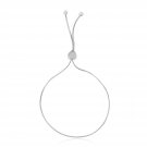 14k White Gold Adjustable Lariat Style Heart Motif Bracelet