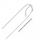 14k White Gold Adjustable Rope Chain 1