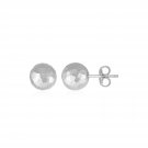 14k White Gold Ball Earrings with Faceted Texture White Gold