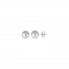14k White Gold Ball Earrings with Faceted Texture White Gold