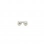 14k White Gold Ball Earrings with Faceted Texture White Gold