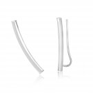 14k White Gold Curved Tube Polished Earrings D74430831