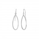 14k White Gold Earrings with Polished Open Teardrop Dangles White Gold