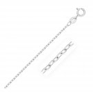 14k White Gold Faceted Cable Link Chain 1
