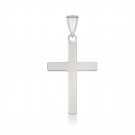 14k White Gold Flat Design Cross Pendant D103390