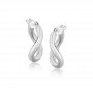 14k White Gold Italian Twist Hoop Earrings (5-8 inch Diameter) D104057