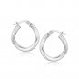 14k White Gold Italian Twist Hoop Earrings (5-8 inch Diameter) D104057