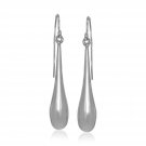 14k White Gold Long Polished Teardrop Dangling Earrings White Gold