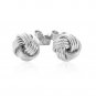 14k White Gold Love Knot with Ridge Texture Earrings D31839557