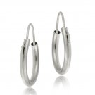 14k White Gold Mini Endless Hoop Earrings EWG11201