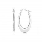 14k White Gold Polished Graduated Oval Hoop Earrings D16708746