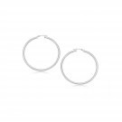 14k White Gold Polished Hoop Earrings (2- mm) D150748