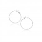 14k White Gold Polished Hoop Earrings (20 mm) D202199
