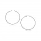 14k White Gold Polished Hoop Earrings (25 mm) White Gold