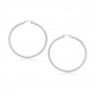 14k White Gold Polished Hoop Earrings (30 mm) D162470