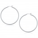 14k White Gold Polished Hoop Earrings (50 mm) D127410
