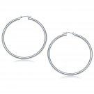 14k White Gold Polished Hoop Earrings (50 mm) D146038
