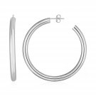 14k White Gold Polished Hoop Earrings White Gold