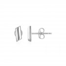 14k White Gold Polished Rectangular Post Earrings White Gold