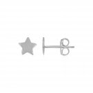 14k White Gold Post Earrings with Stars White Gold