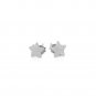 14k White Gold Post Earrings with Stars White Gold