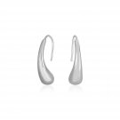14k White Gold Puffed Teardrop Earrings White Gold