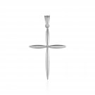 14k White Gold Rounded and Pointed Cross Pendant White Gold