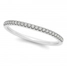 14k White Gold Scallop Setting Round Diamond Wedding Band (1-10 cttw)