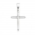 14k White Gold Slim Cross with Tapered Ends Pendant White Gold