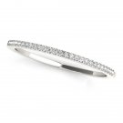 14k White Gold Slim Round Pave Set Wedding Band (1-10 cttw)