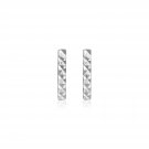 14k White Gold Textured Bar Earrings Yellow Gold