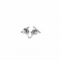 14k White Gold Textured Bar Earrings Yellow Gold