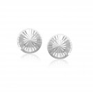14k White Gold Textured Flat Style Stud Earrings D6960573