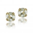 14K Yellow Gold 1-2ct Green Amethyst Stud Earrings, 4mm ESG12498GA