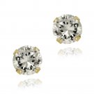 14K Yellow Gold 1.1ct White Topaz Stud Earrings, 5mm ESG12499WT