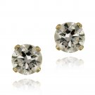 14K Yellow Gold 1.5ct CZ Stud Earrings, 6mm ESG12500