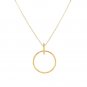 14k Yellow Gold 17 inch Necklace with Polished Ring Pendant