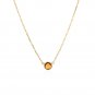 14k Yellow Gold 17 inch Necklace with Round Citrine