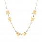 14k Yellow Gold 18 inch Necklace with Polished Butterflies and Beads