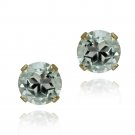 14K Yellow Gold 2.1ct Blue Topaz Stud Earrings, 6mm ESG12500BT