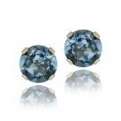 14K Yellow Gold 2.1ct London Blue Topaz Stud Earrings, 6mm ESG12500LBT