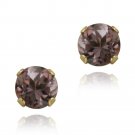 14K Yellow Gold 4-5ct Amethyst Stud Earrings, 5mm ESG12499A