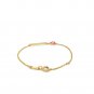14k Yellow Gold 5 1-2 inch Childrens ID Bracelet with Enameled Heart