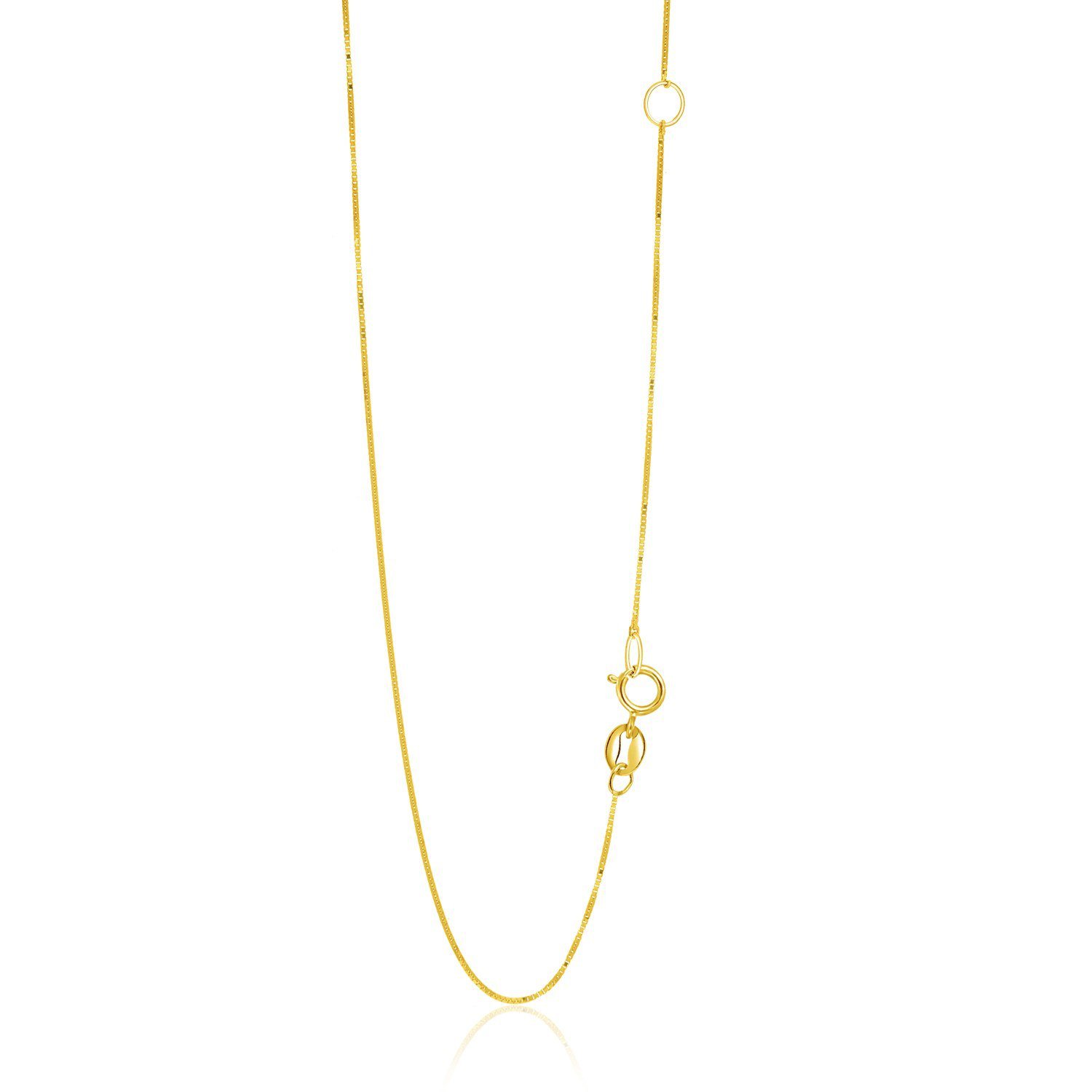 14k Yellow Gold Adjustable Box Chain 0