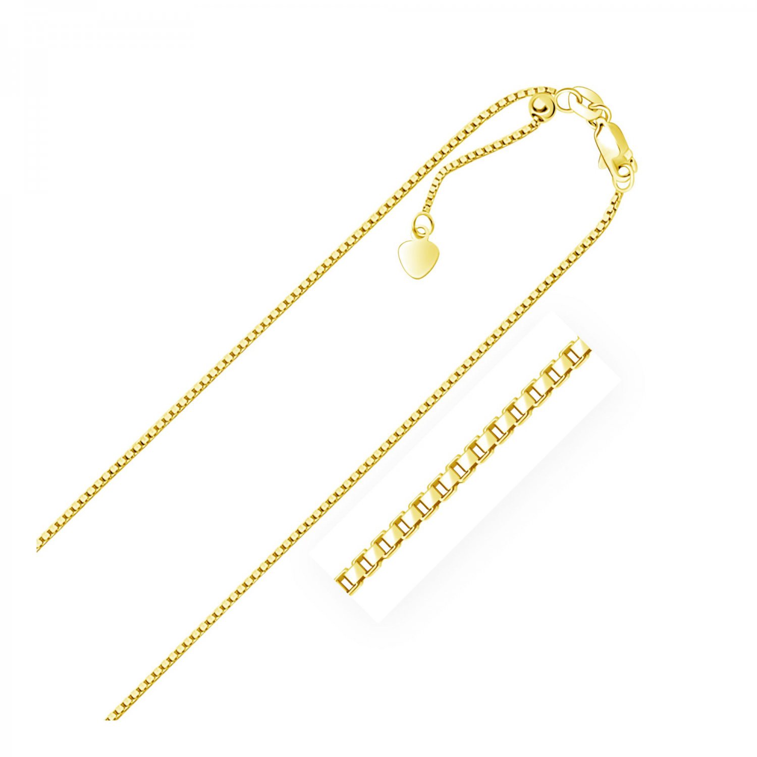 14k Yellow Gold Adjustable Box Chain 1