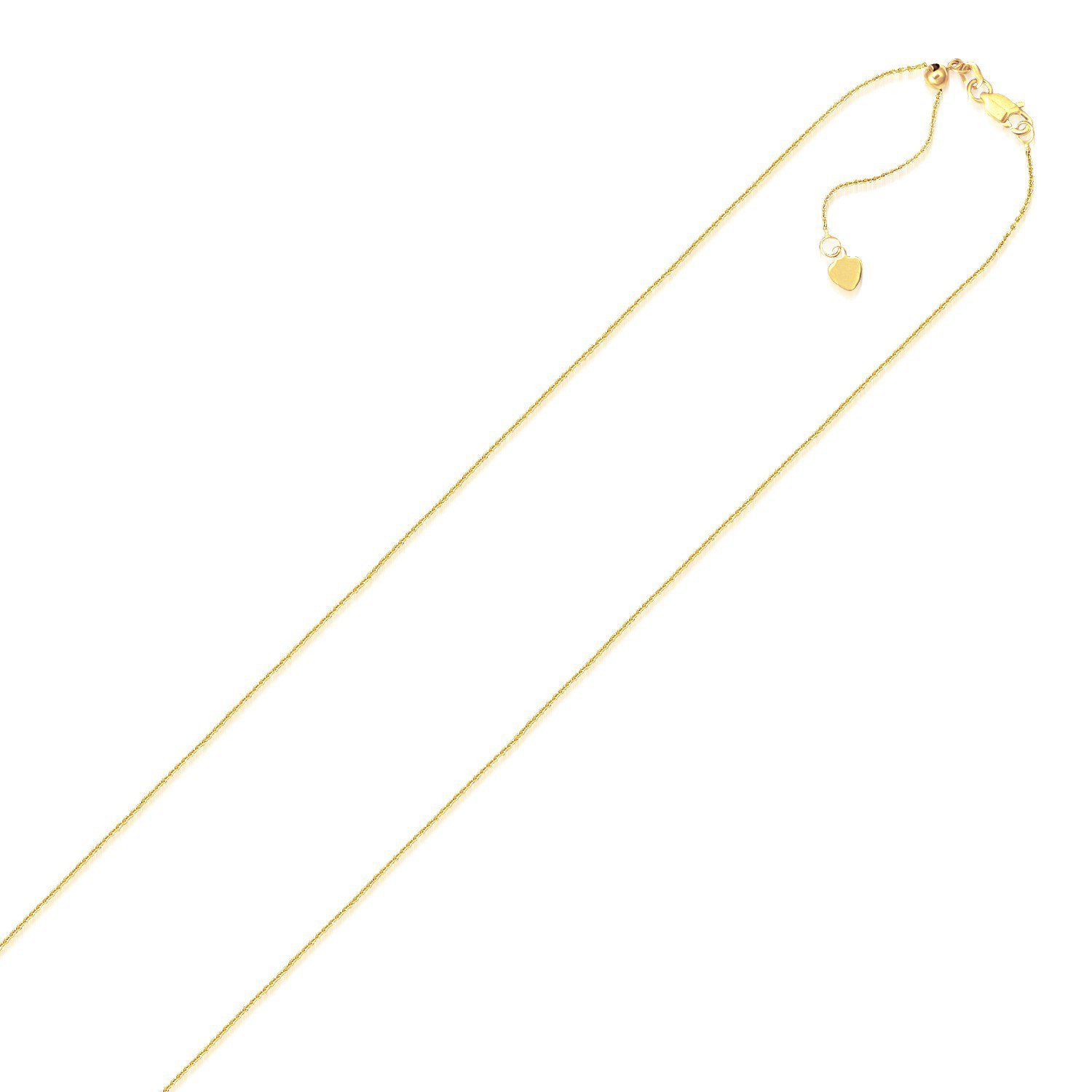 14k Yellow Gold Adjustable Cable Chain 0